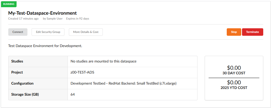 Dataspace Running