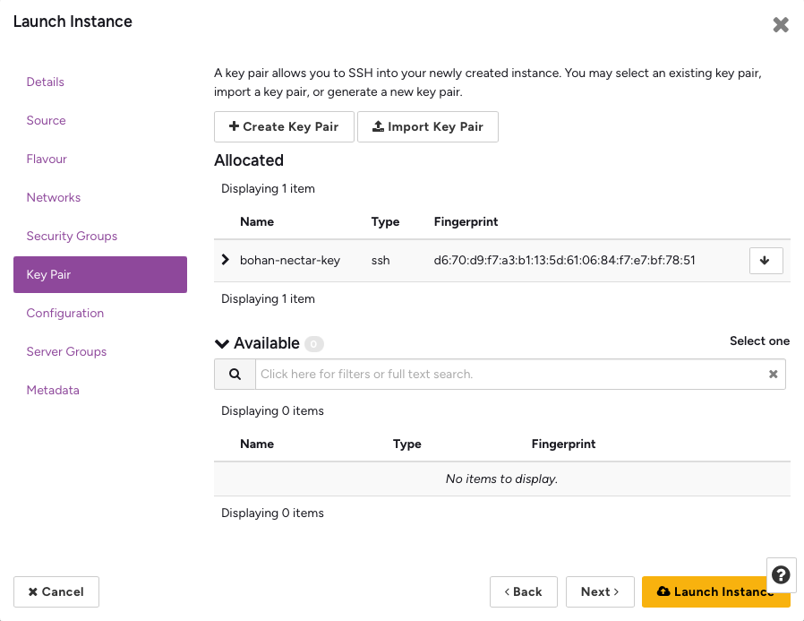 launch-instance-keypair